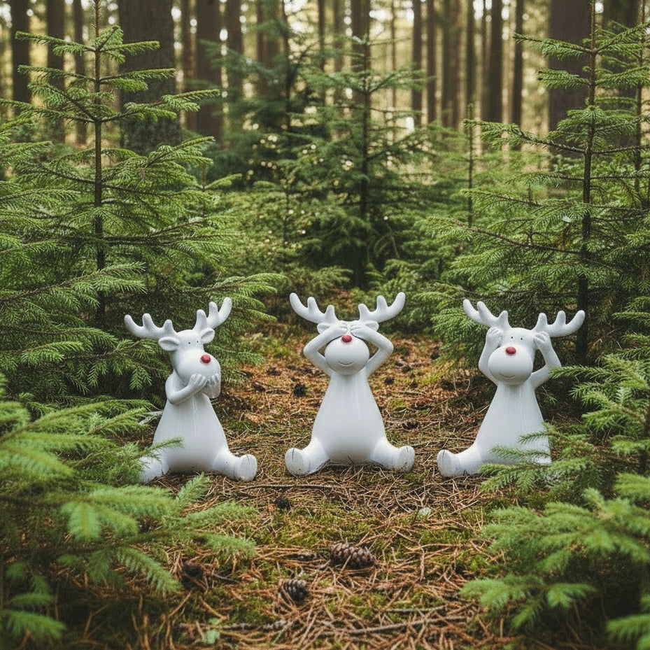 Sitzende Elche| Nicht Sehen, Nicht Hören, Nicht Sagen