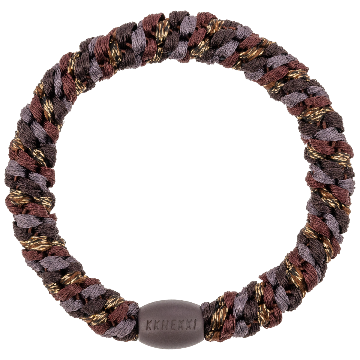 Braun und Grau gemustertes Haarband mit Goldglitter von Kknekki