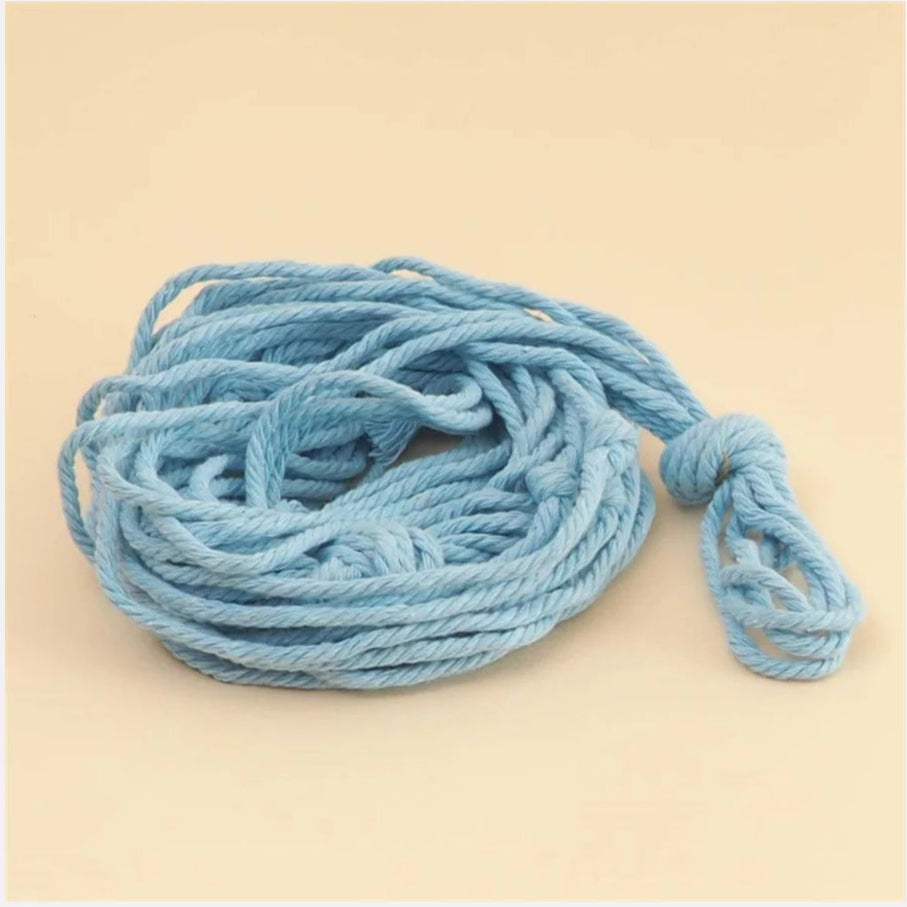 Makramee Blumen Hänger Farbe Hellblau