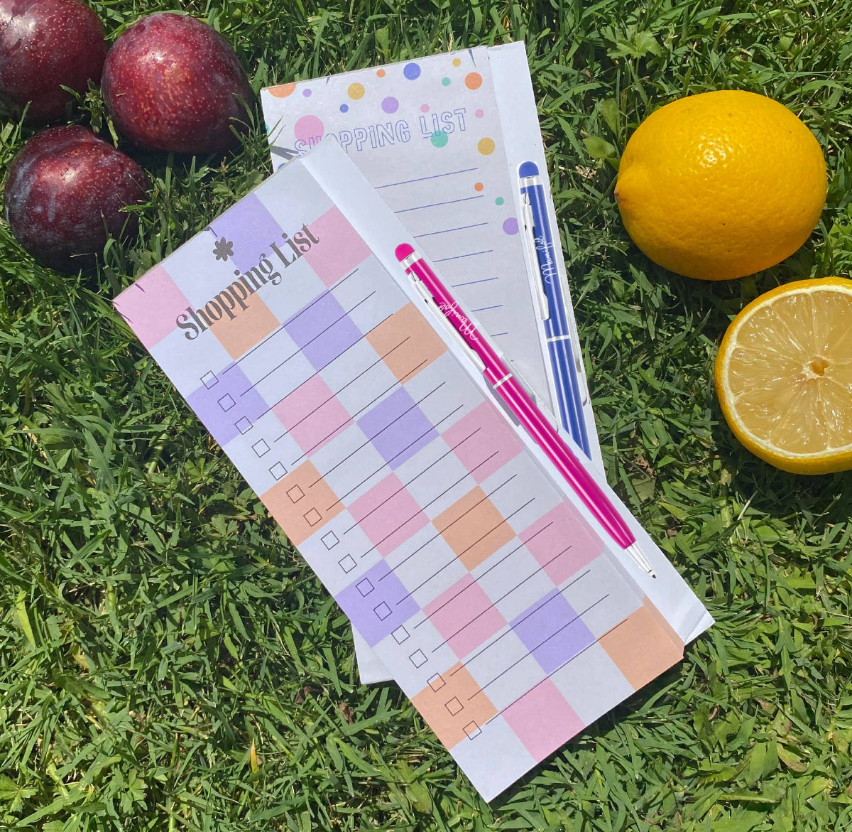 Bunte Shoppingliste mit Magnet