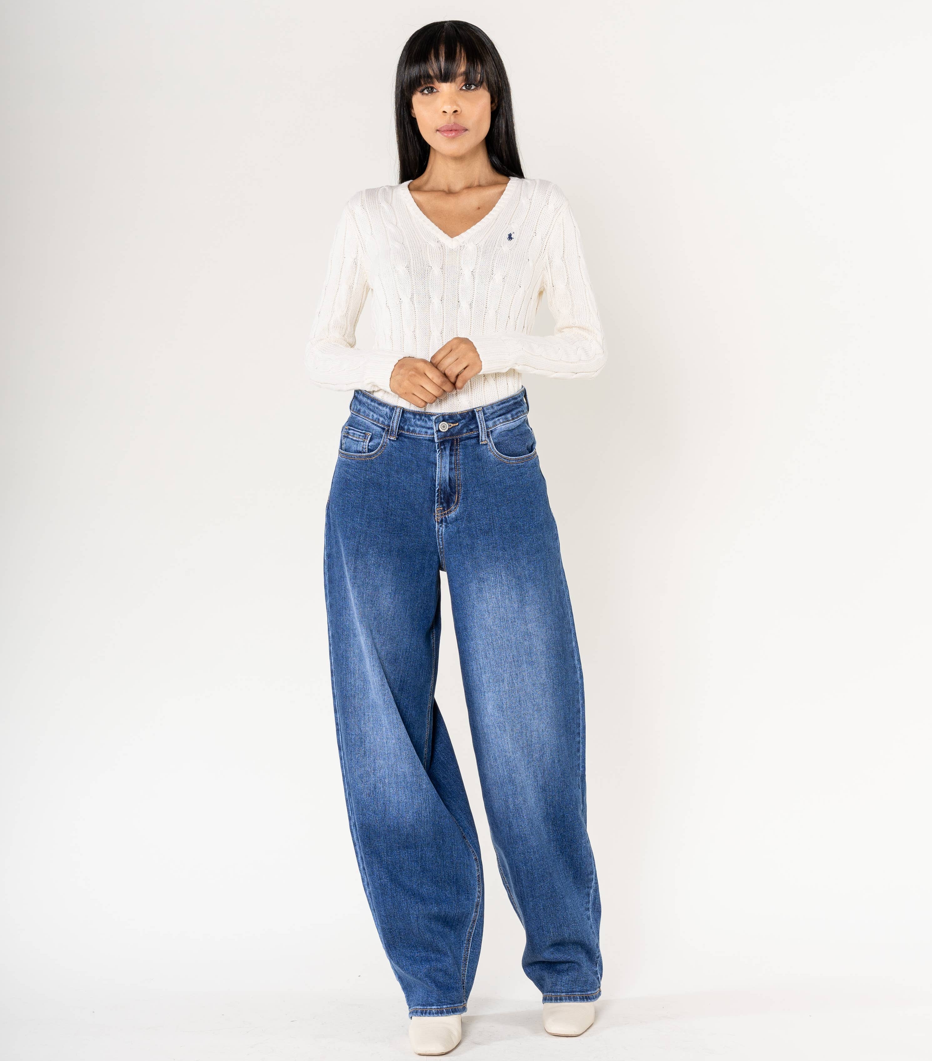 Gewaschene Ballon Baggy Jeans von Nina Carter