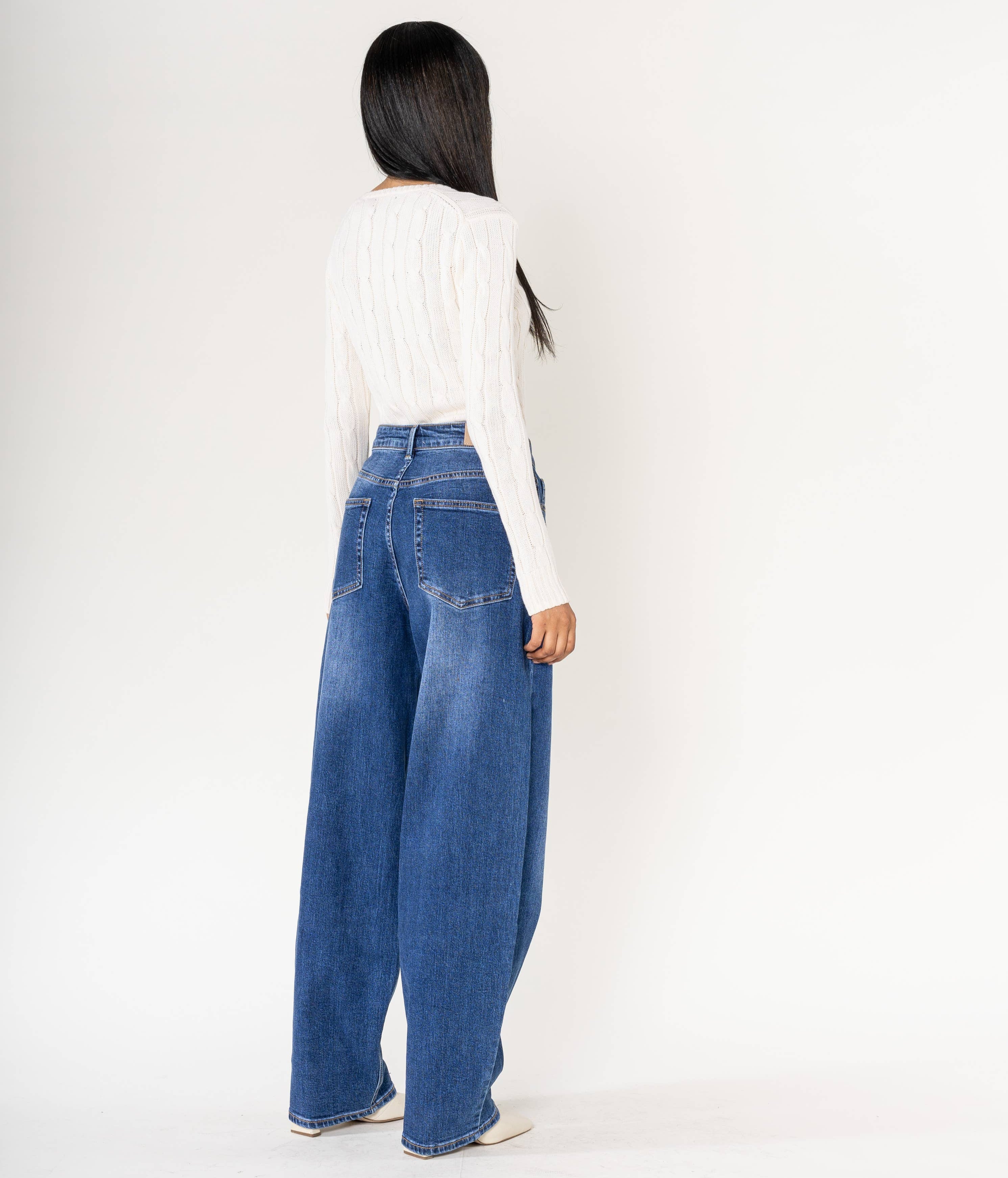 Gewaschene Ballon Baggy Jeans von Nina Carter