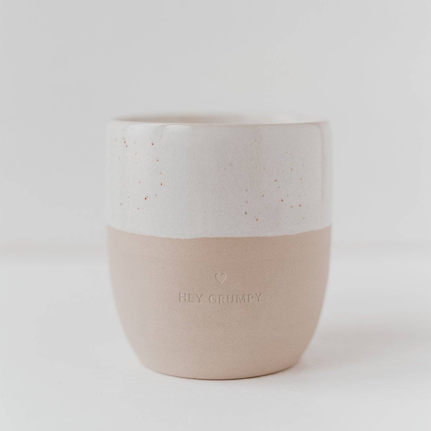 Hey Grumpy, handgefertigter Becher aus Steingut