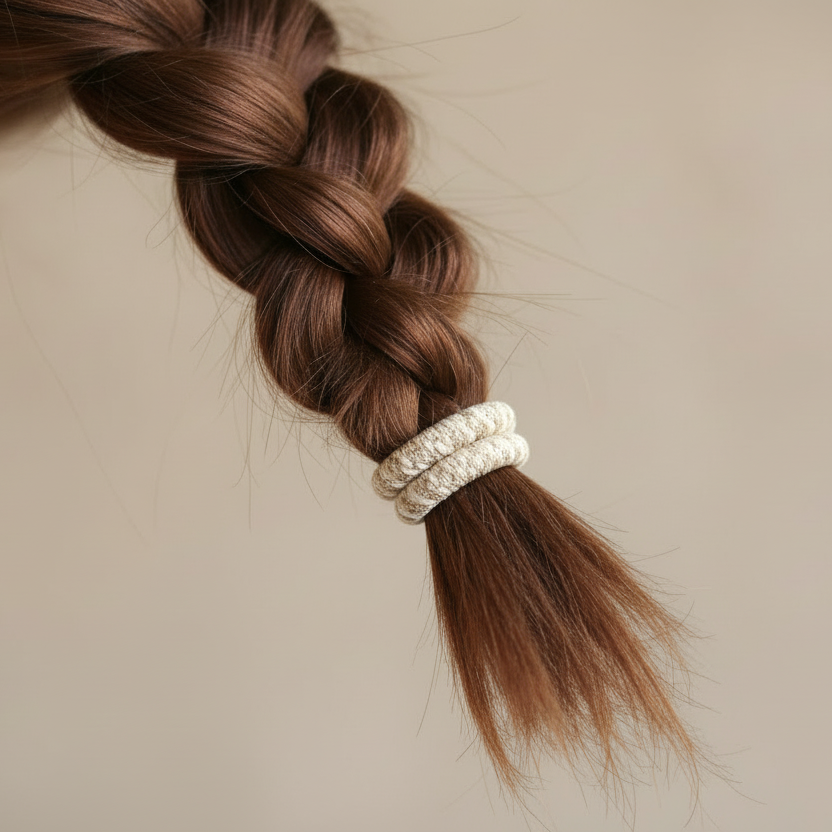 Ivory-Beige-Glitter-Stripe KKNEKKI Haargummi KI Bild