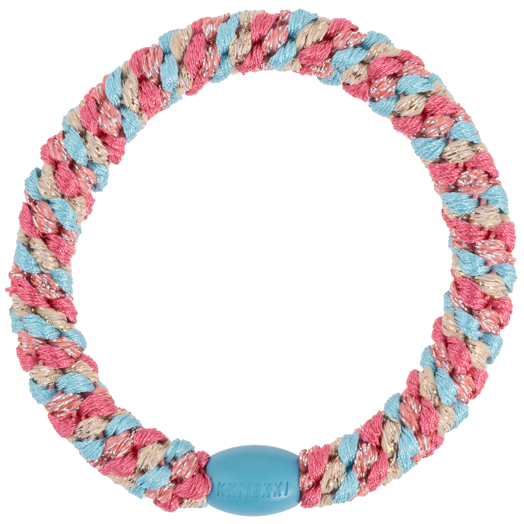 Haargummi Türkis-Coral-Glitter Kknekki