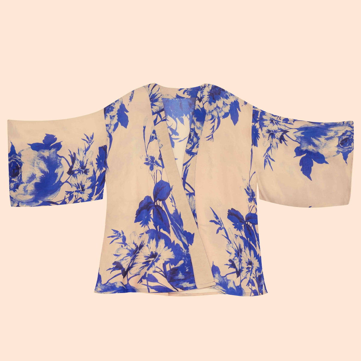 Kurz-Kimono China Blue Blooms