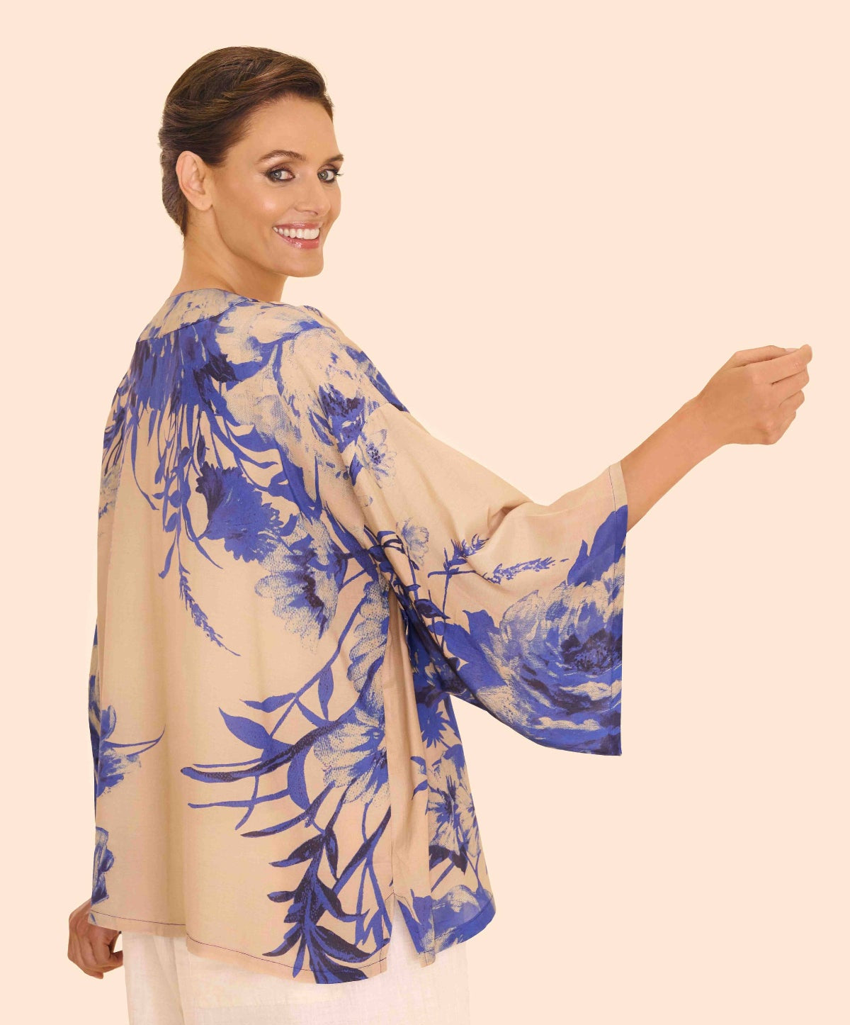 Kurz-Kimono China Blue Blooms