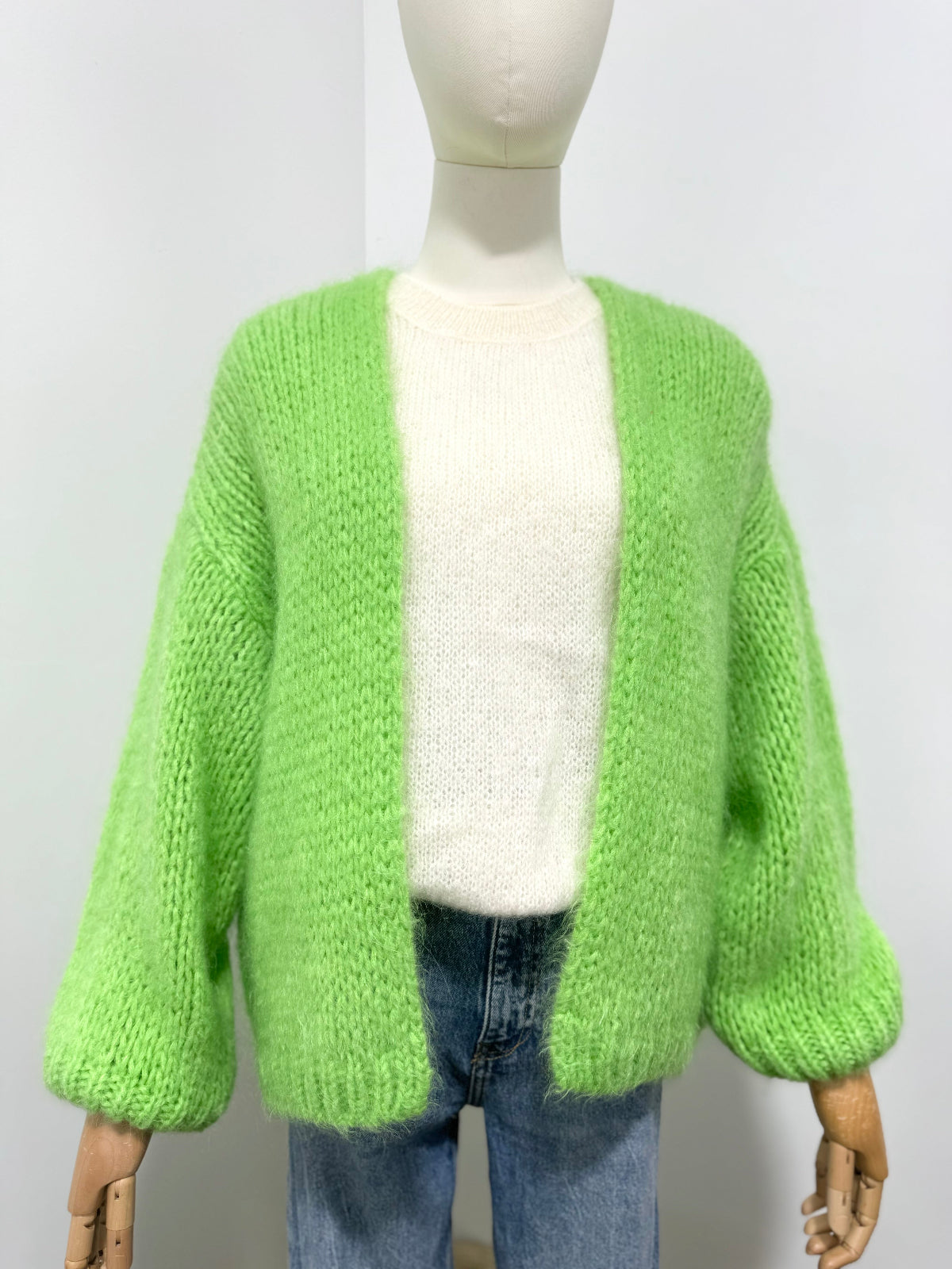 Strickjacke Neon Grün