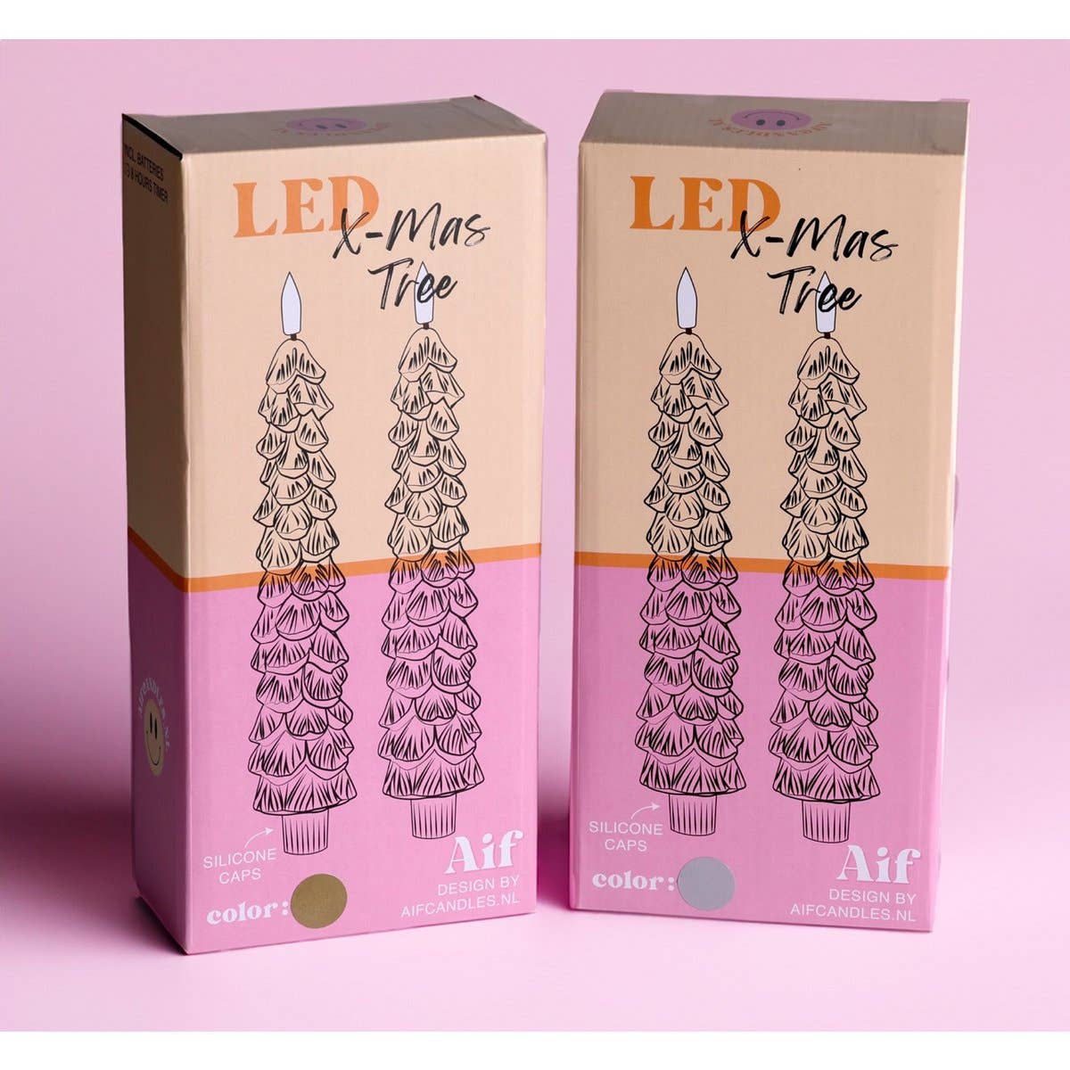 LED-Weihnachtsbaumkerze Silber oder Gold