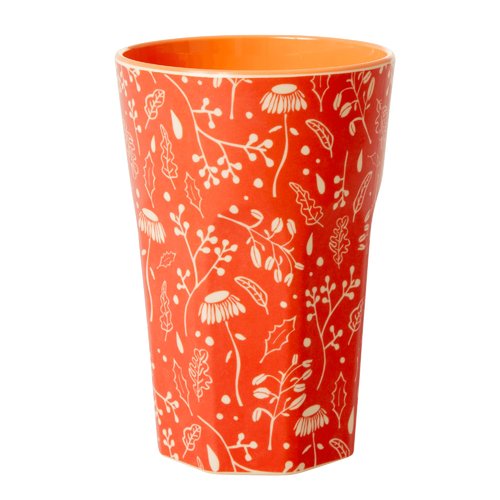 Melamin Tall Cup mit Orange / weißen Print Melamingeschirr von Rice DK – zierpalast