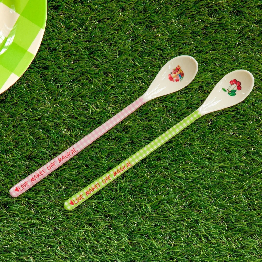 Langer Melaminlöffel im Karomuster