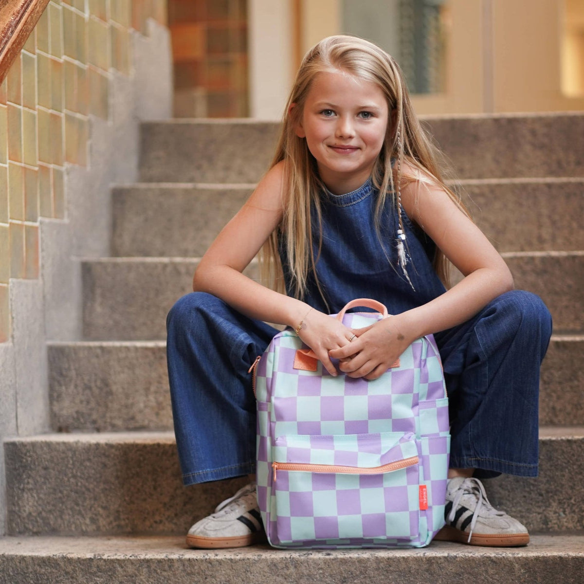 Rucksack von Engel. Yummy Lila -Türkis -Groß