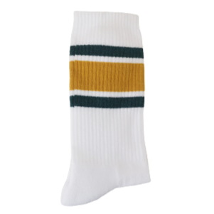 SOCKEN mit SENFFARBENEN STREIFEN