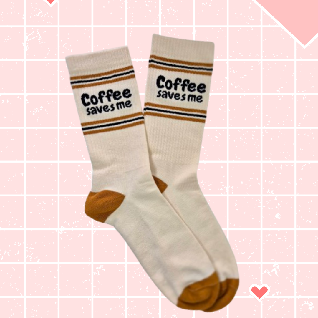 Tennissocken Coffee saves me