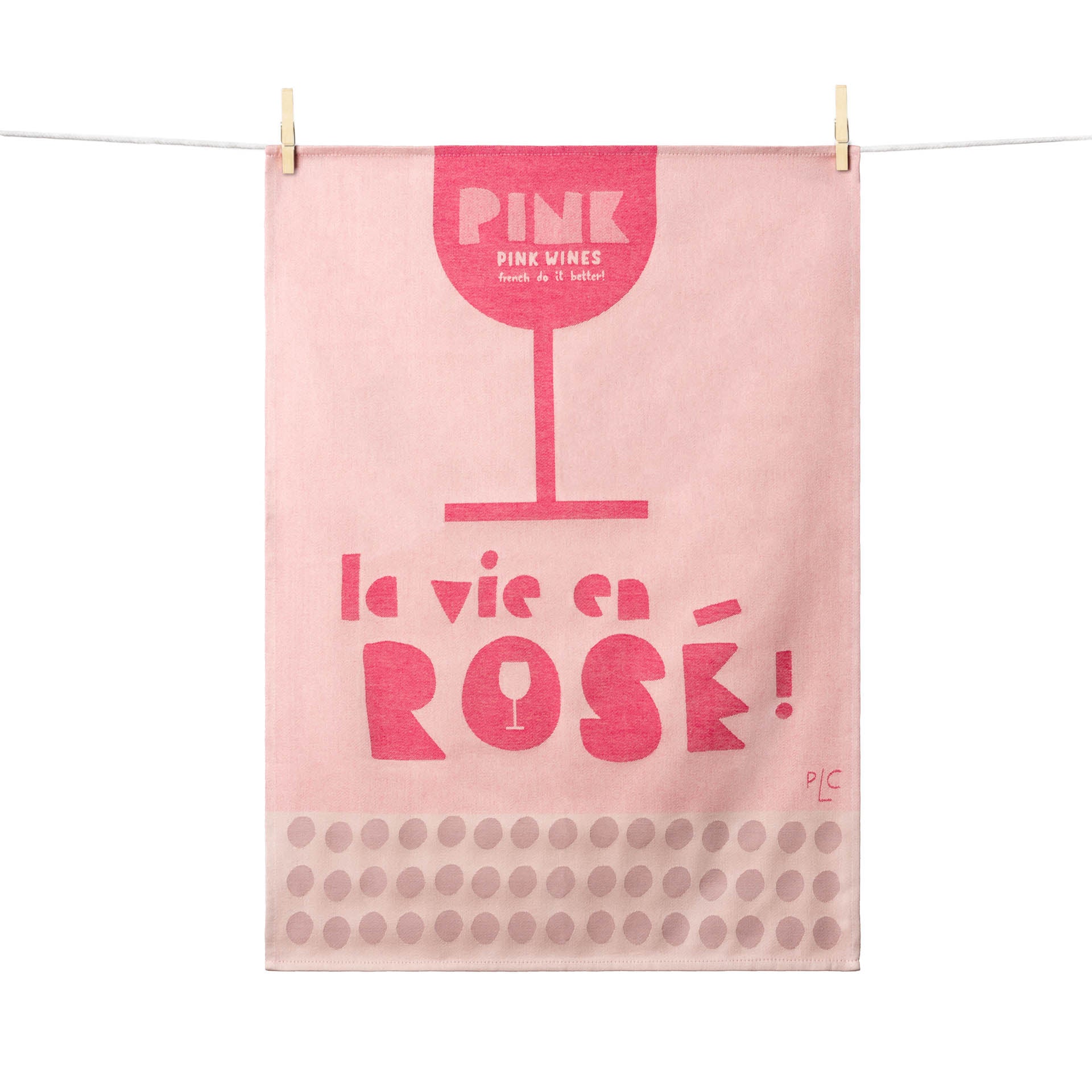 LA VIE EN ROSÉ; pinkes Jacquard-Geschirrtuch