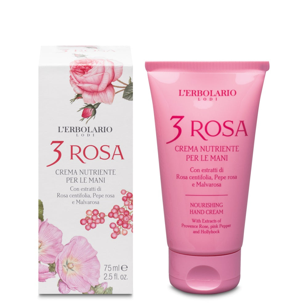 Handcreme, 3 Rosa, L'Erbolario, Naturkosmetik Italien
