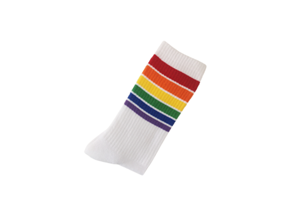 Tennissocken mit 6 bunten Streifen
