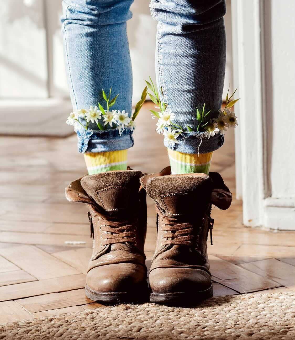 LIMA SOCKEN Sportsocken mit gelben und grünen Streifen