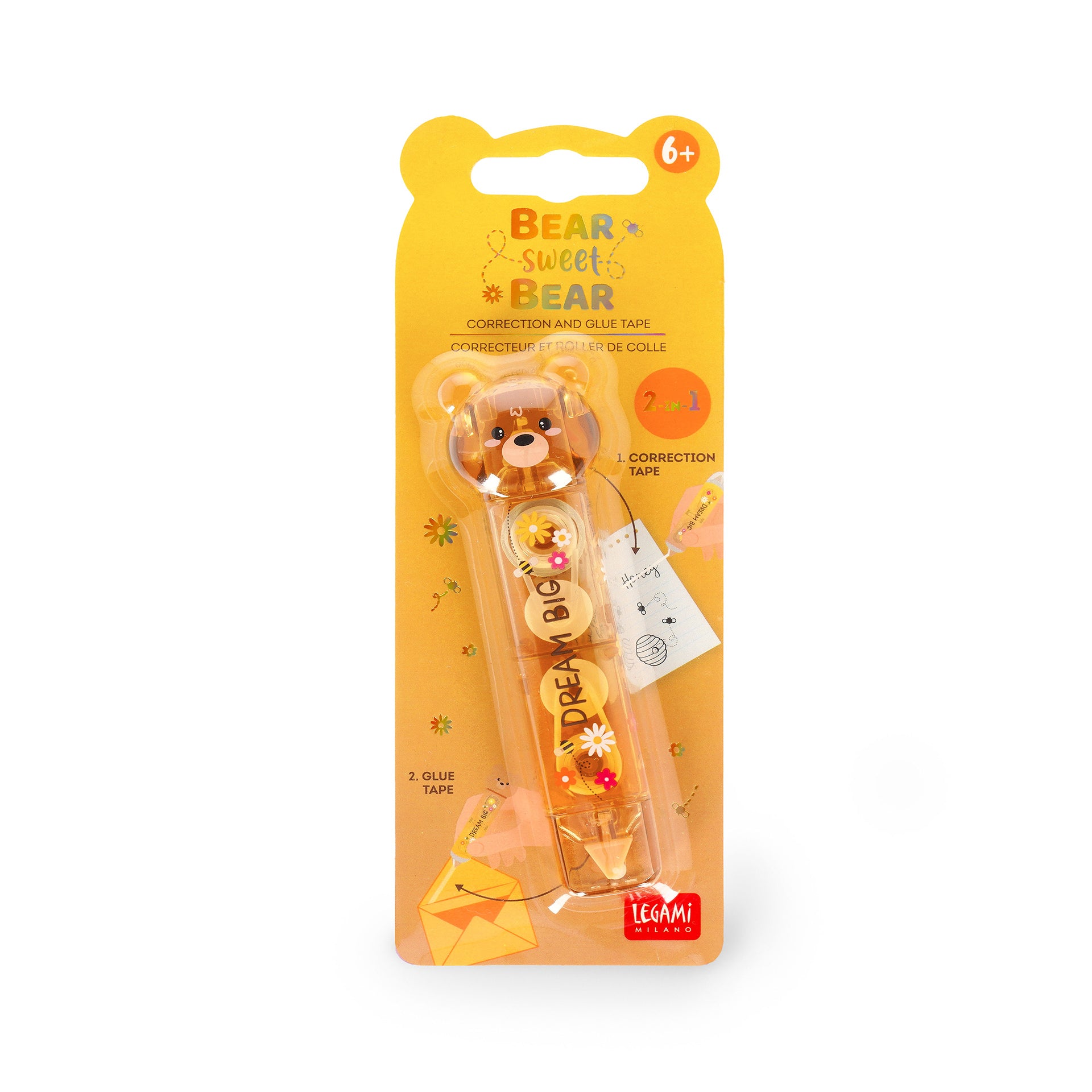Bear 2-in-1 Korrekturroller und Kleberoller| Legami Back to School 2026