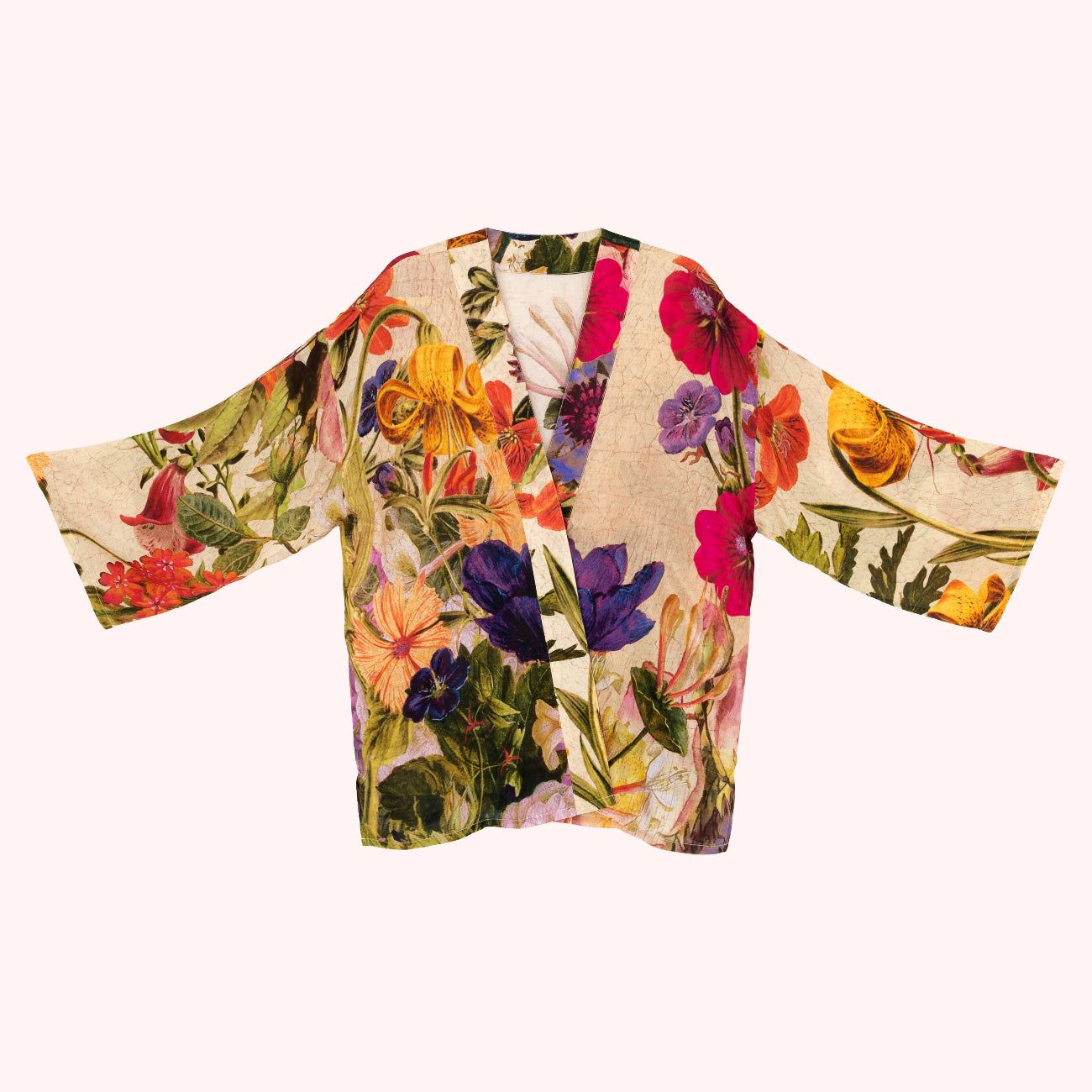 Cream Posy| Kimono mittlerer Länge| Powder Design