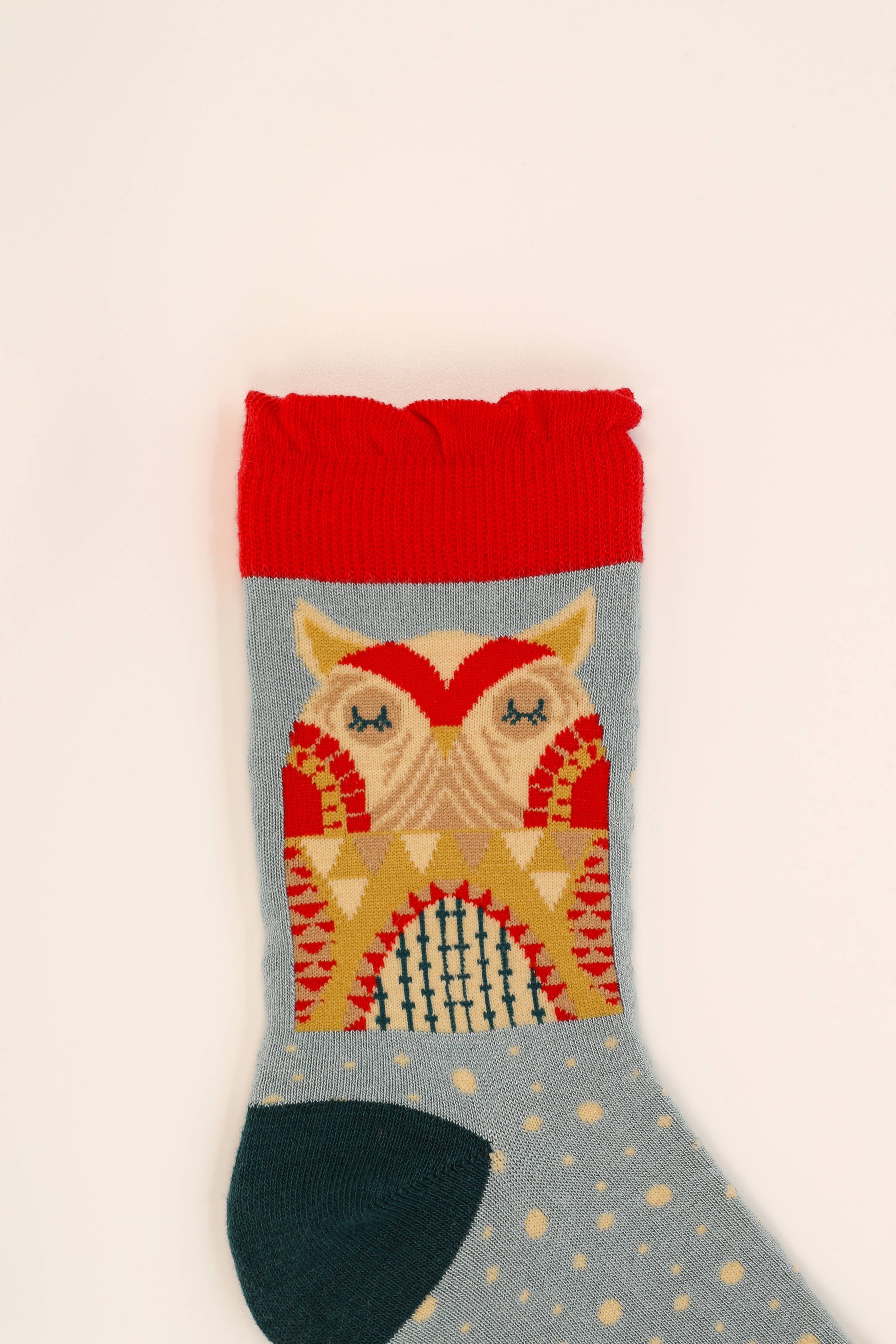Eulen-Knöchelsocken aus Bambusfasern