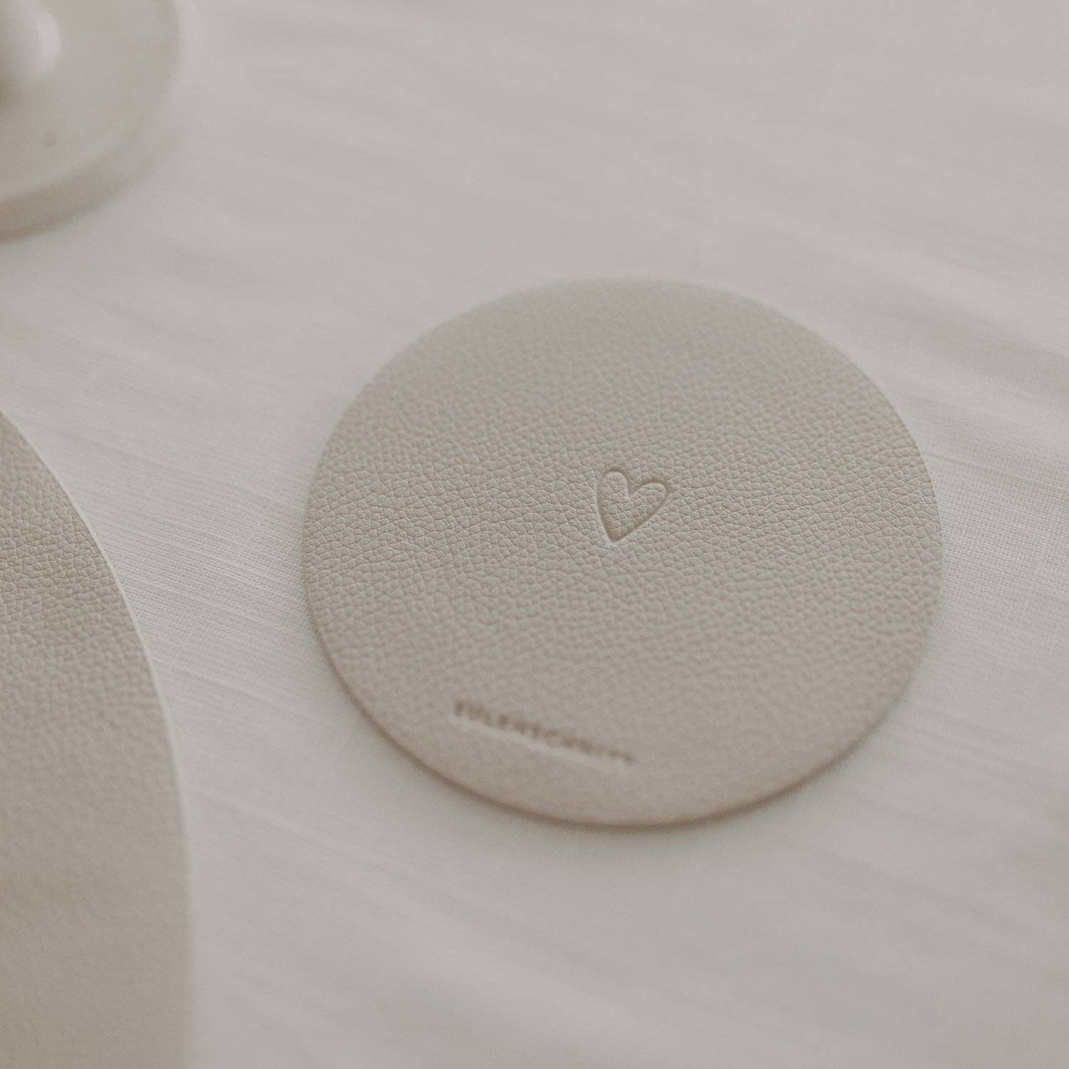 Untersetzer Herz 2er Set| Creme