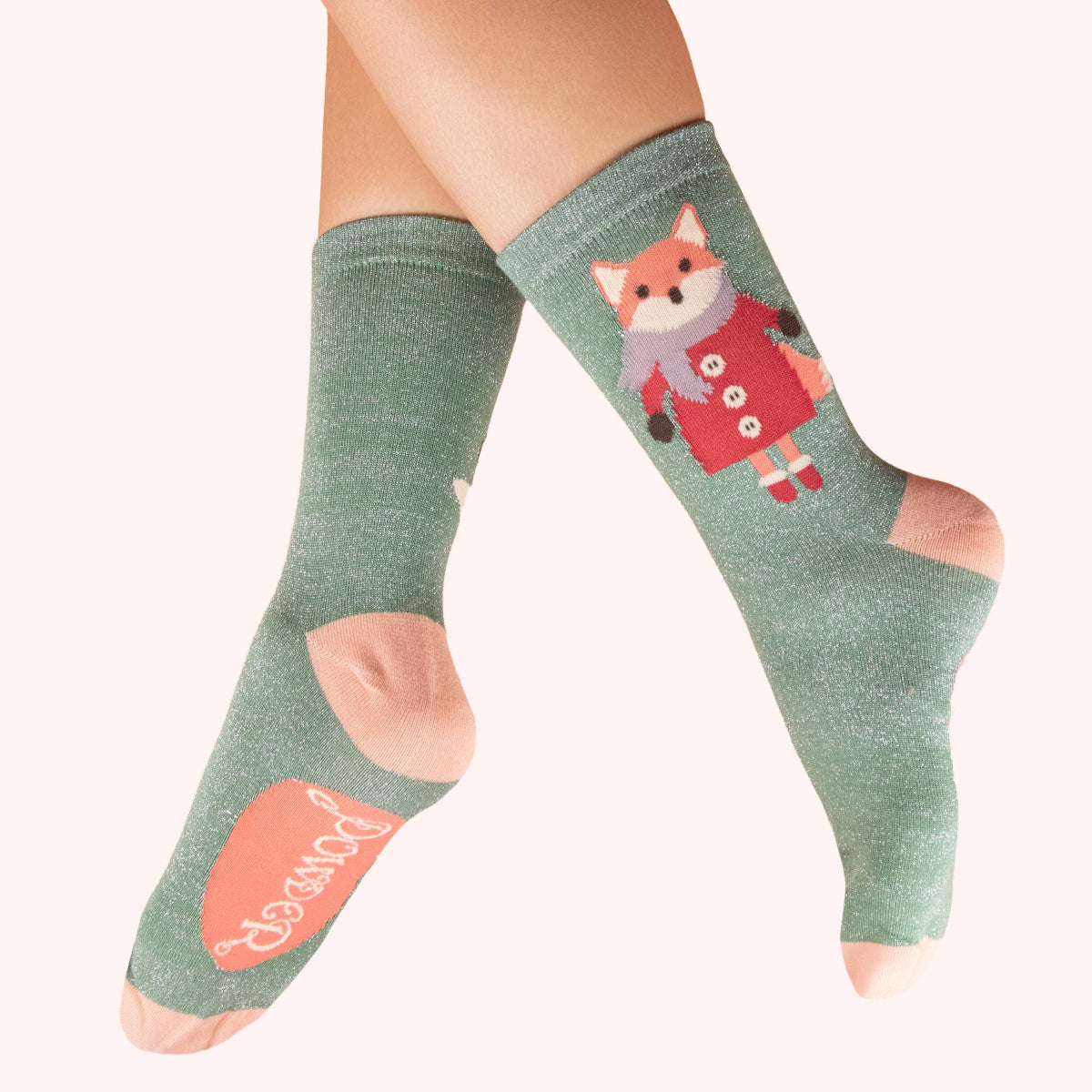 Glitzer-Knöchelsocken - Gemütlicher Fuchs