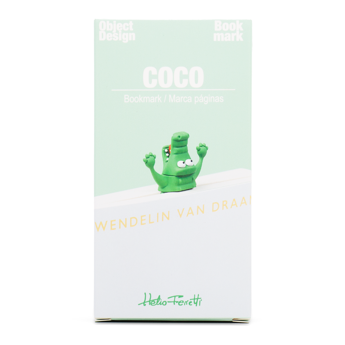 Grünes Krokodil Lesezeichen von Helio Ferretti