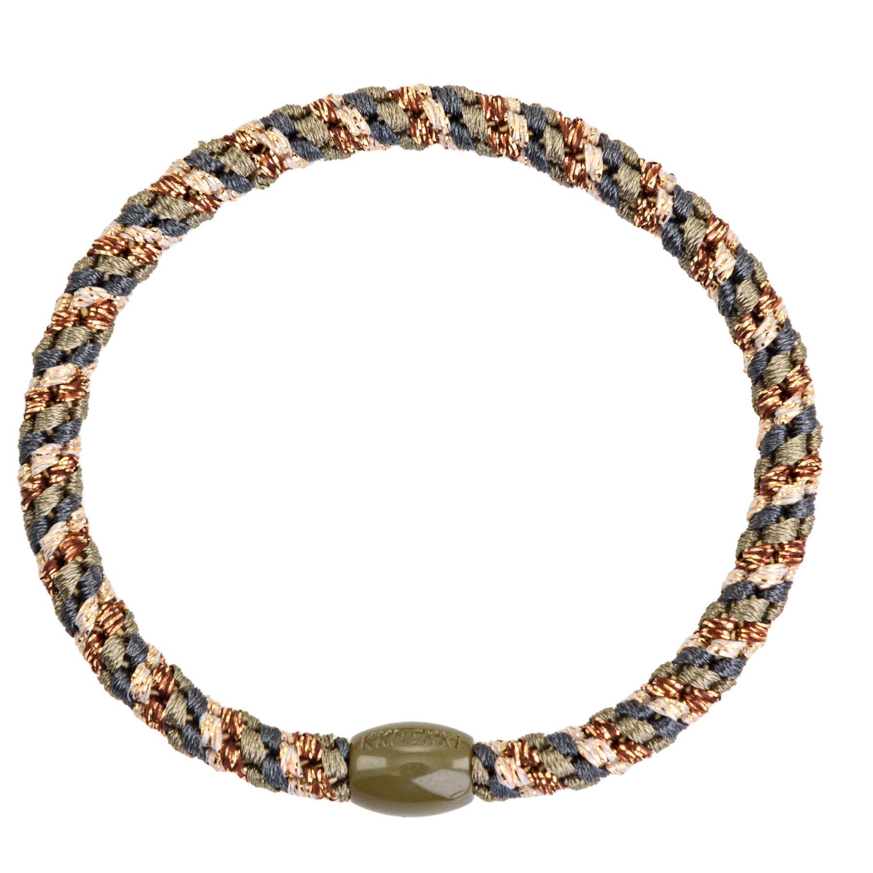 Slim-Rose-Beige-Camo-Glitter Haargummi, Kknekki