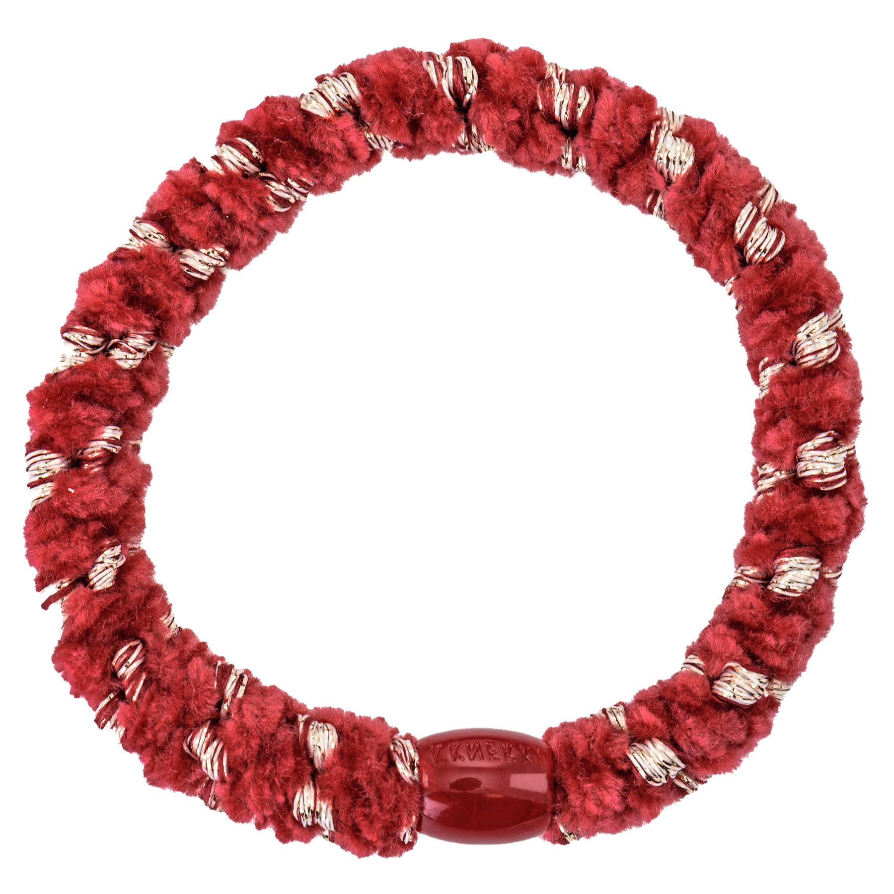 Rasberry Velvet Stripe Haargummi von Kknekki