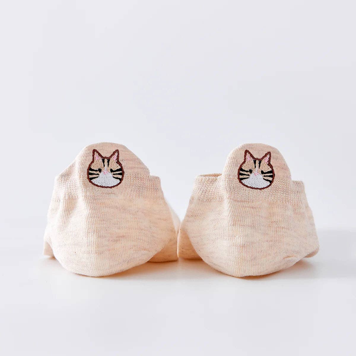 Katzen Sneaker Socken beige