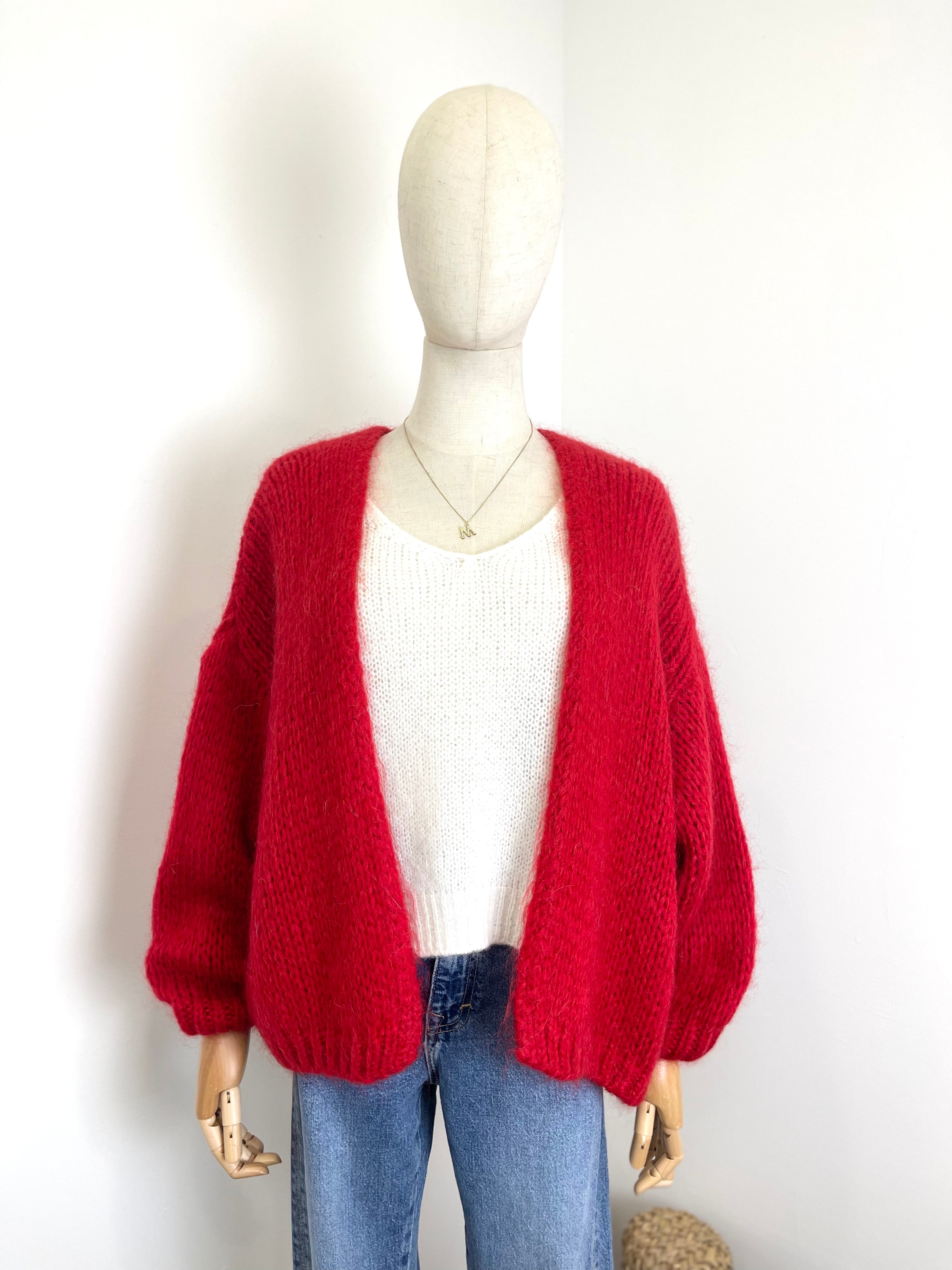 Kurze locker gestrickte Jacke mit Mohair in vielen Farben