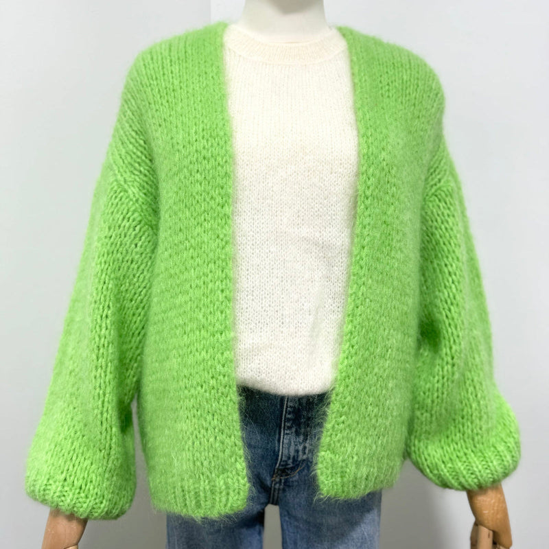 Strickjacke Neon Grün