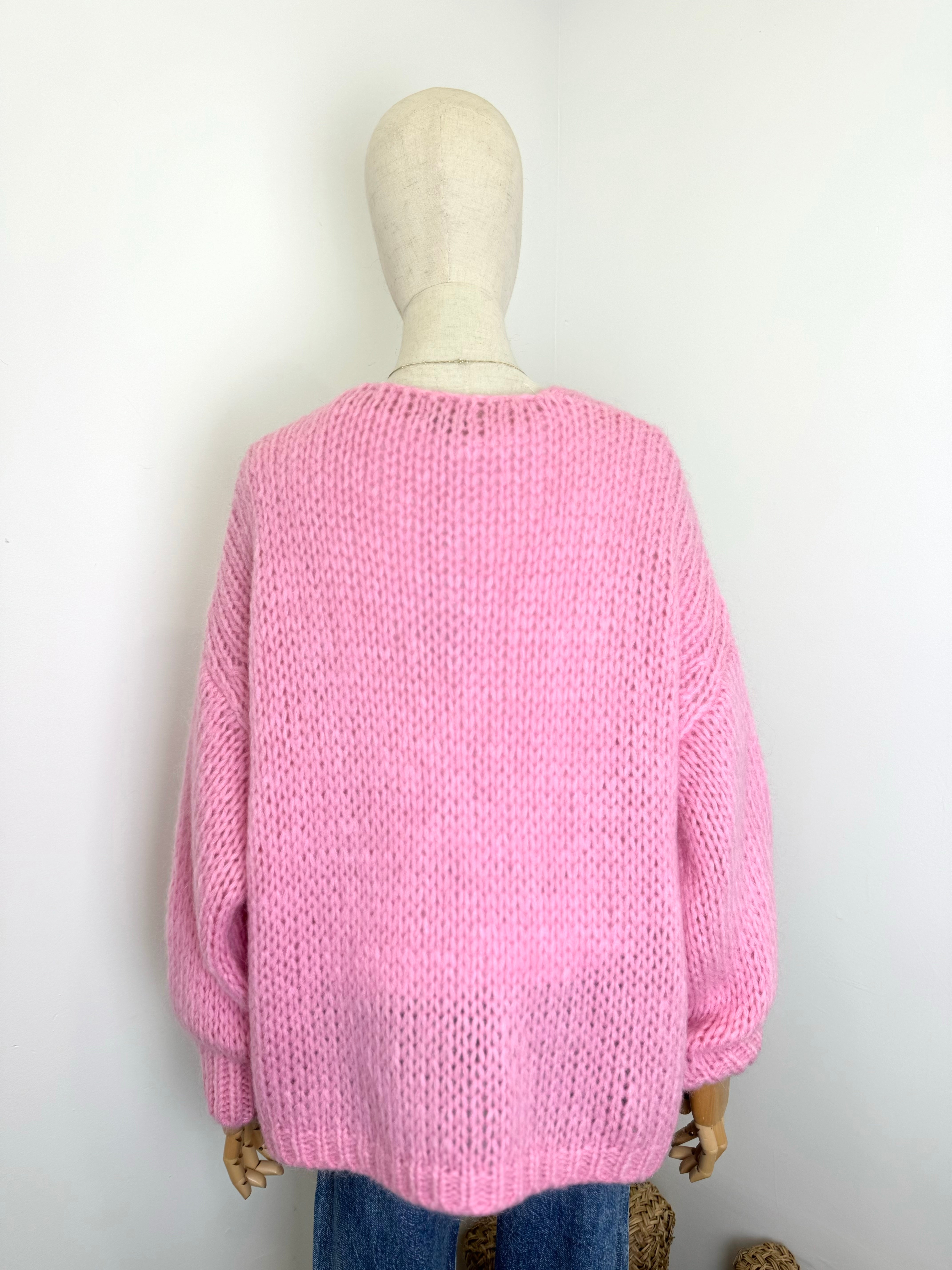 Kurze locker gestrickte Jacke mit Mohair in vielen Farben