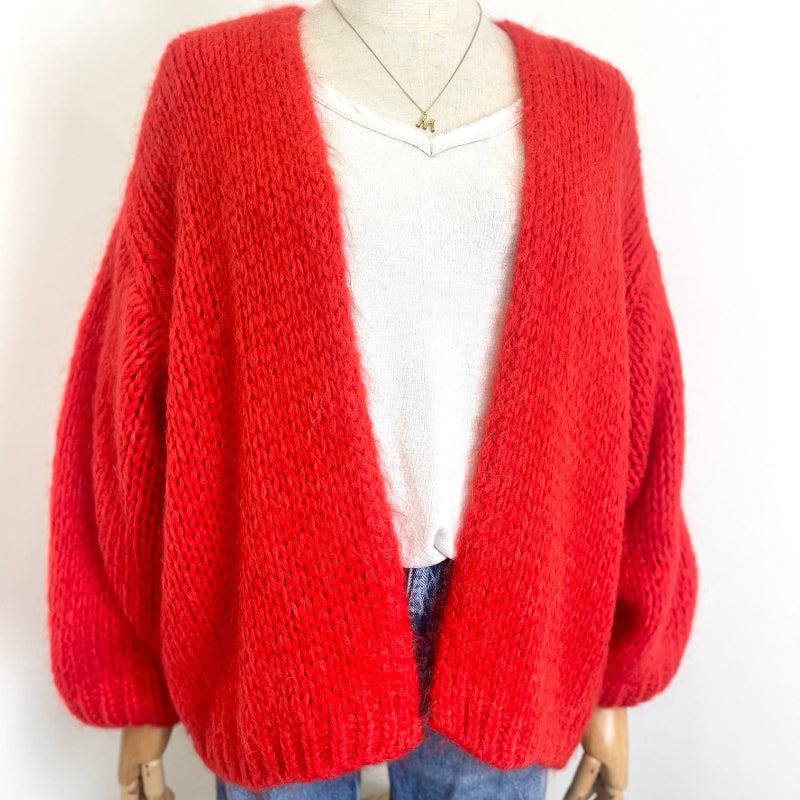 Orange-roter Cardigan