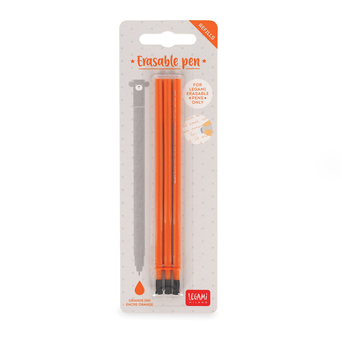 Legami 3er Set Minen für löschbare Gelstifte| orange