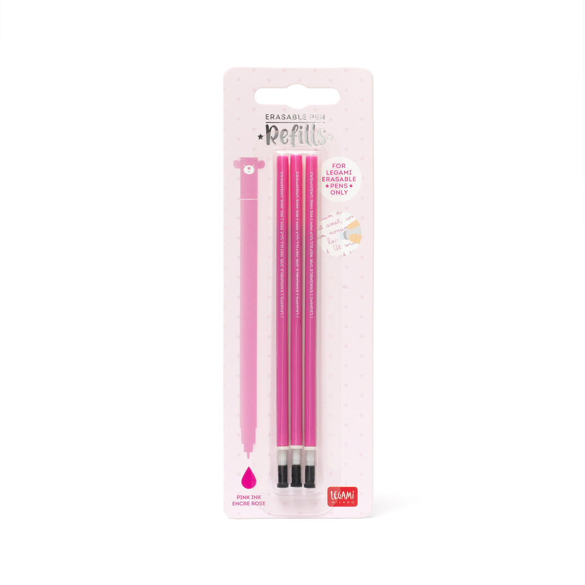 Legami 3er Set Minen für löschbare Gelstifte| pink