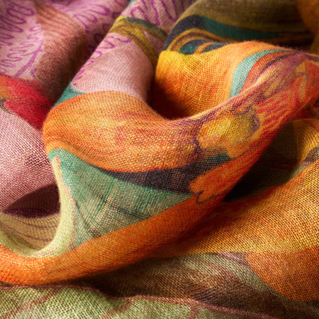 Leinen/Baumwollschal| Botany Bliss