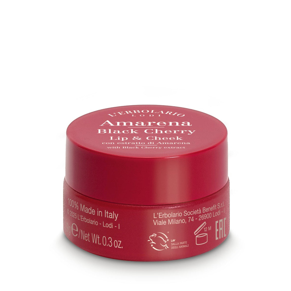 Glastiegel Lippen- und Wangen Rouge Amarena von Erbolario 