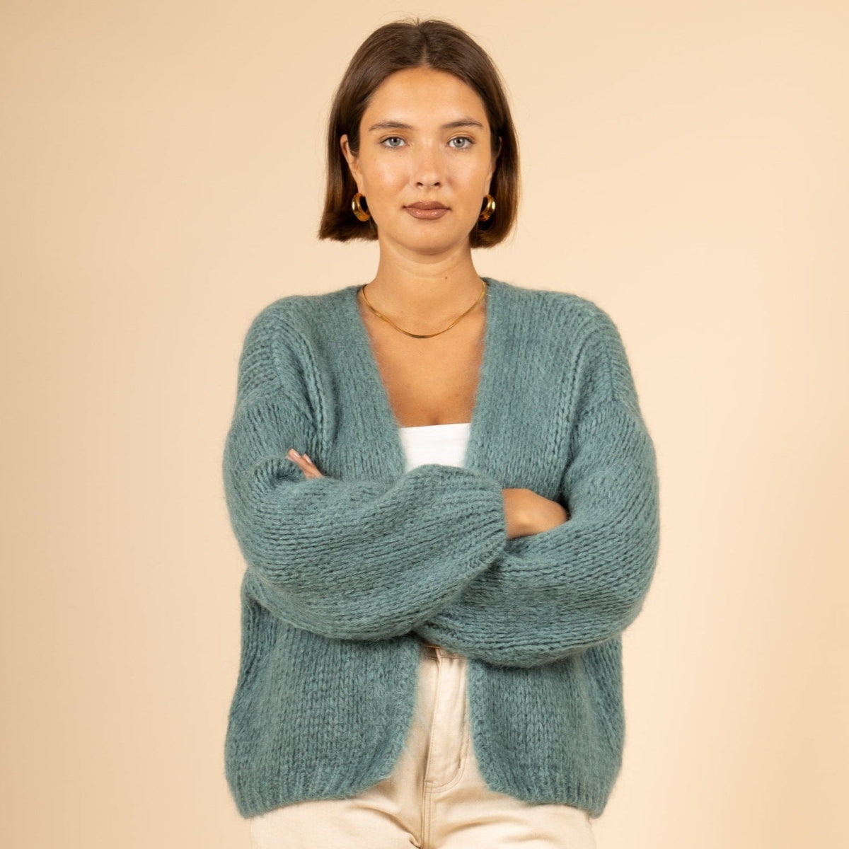 Cardigan in Blau-Grün
