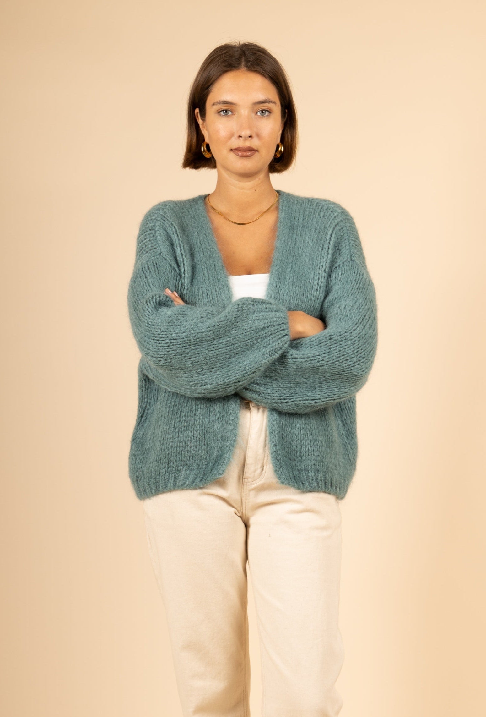 Cardigan in Blau-Grün