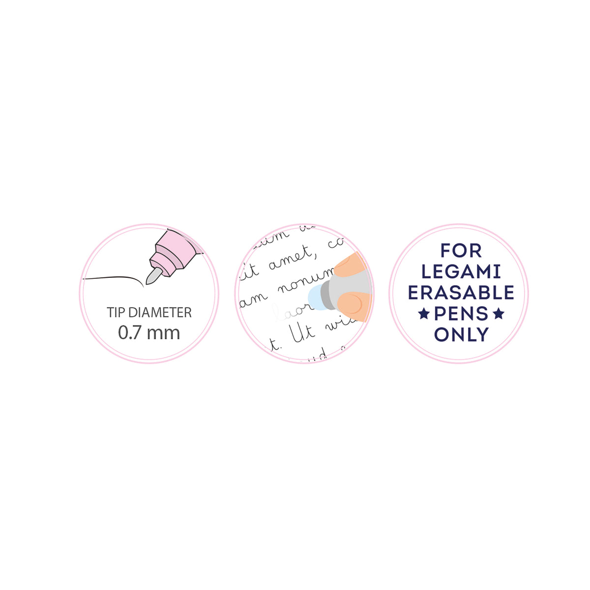 Legami 3er Set Minen für löschbare Gelstifte| Beschreibung