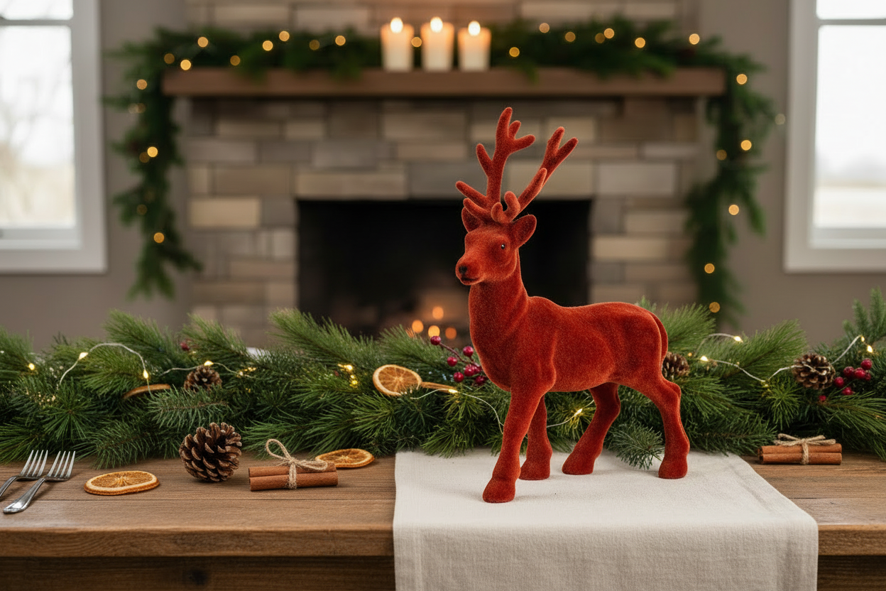 Rot-Brauner stehender Hirsch 21 cm