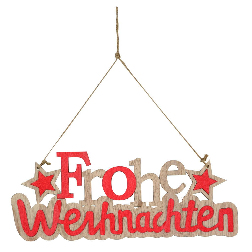 Frohe Weihnachten - Dreidimensionaler Schriftzug aus Holz