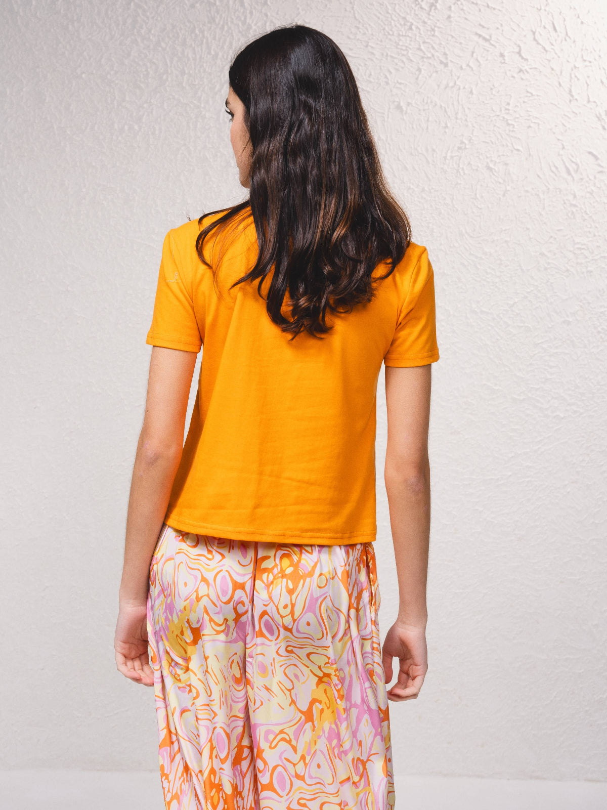 T-Shirt mit aus Perlen gestickten Hippie Bus