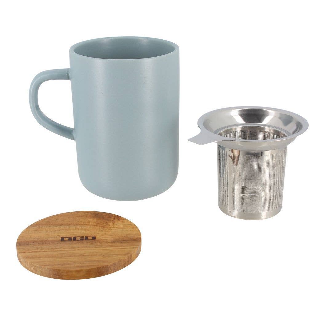 Teetasse mit großen Volumen ~ Taubenblau