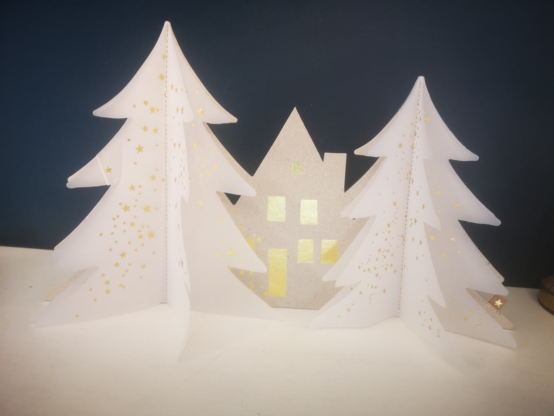 Winterlandschaft| Silhouette aus Pappe