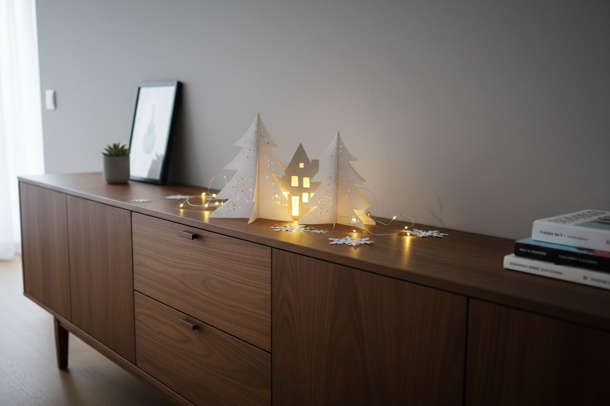 Winterlandschaft| Silhouette aus Pappe| Anwendungsbeispiel KI