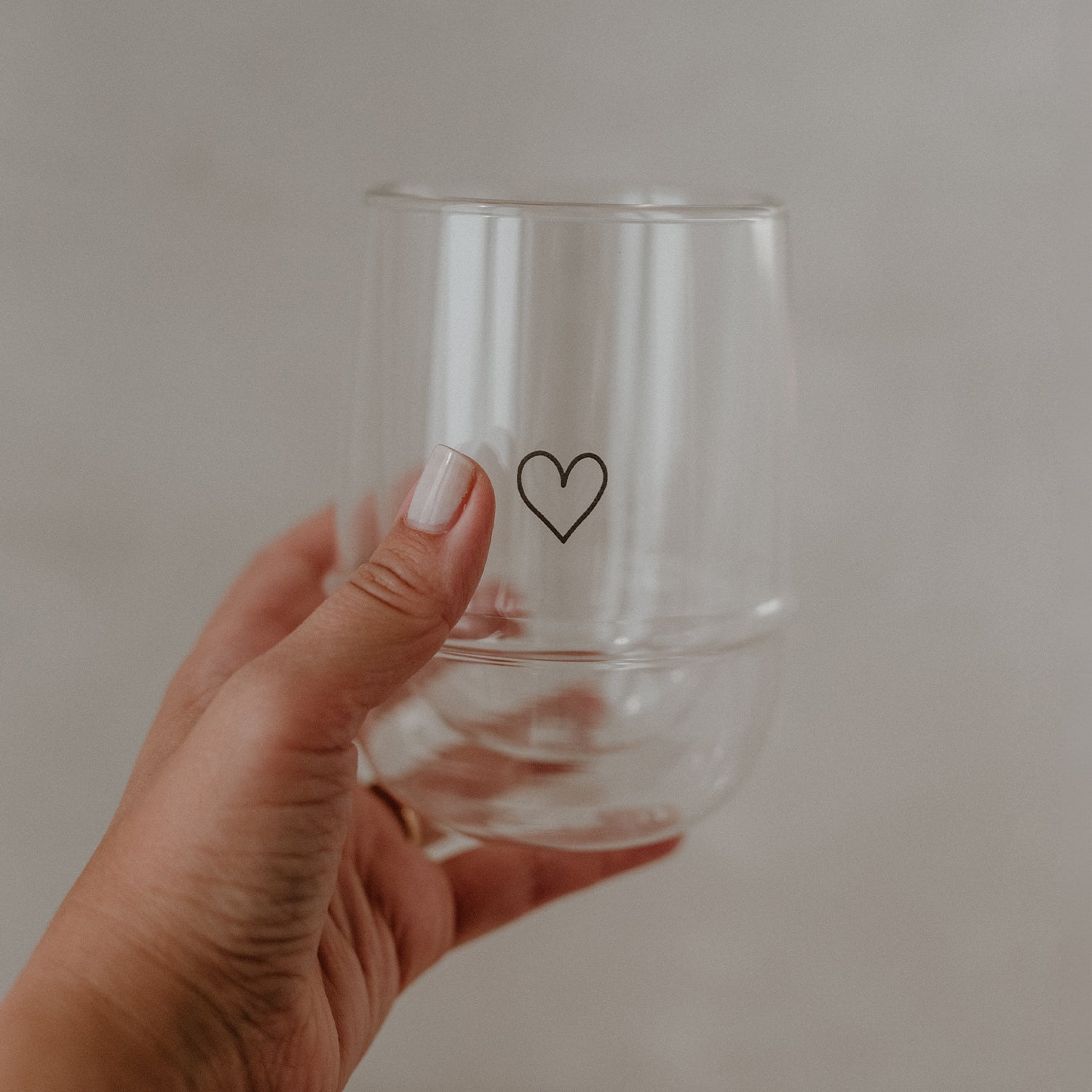 Doppelwandiges Glas mit Herz| 300 ml