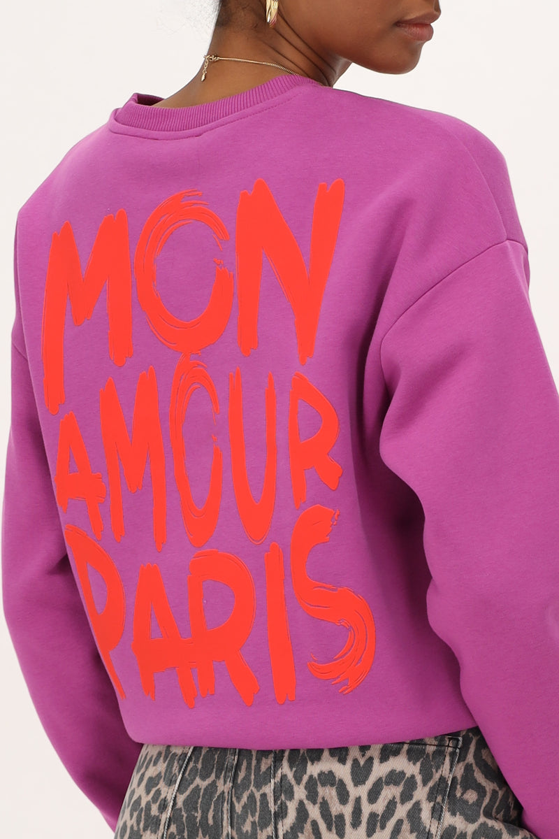 Pinker Damen Sweater "MON AMOUR PARIS" von MY Jewellery